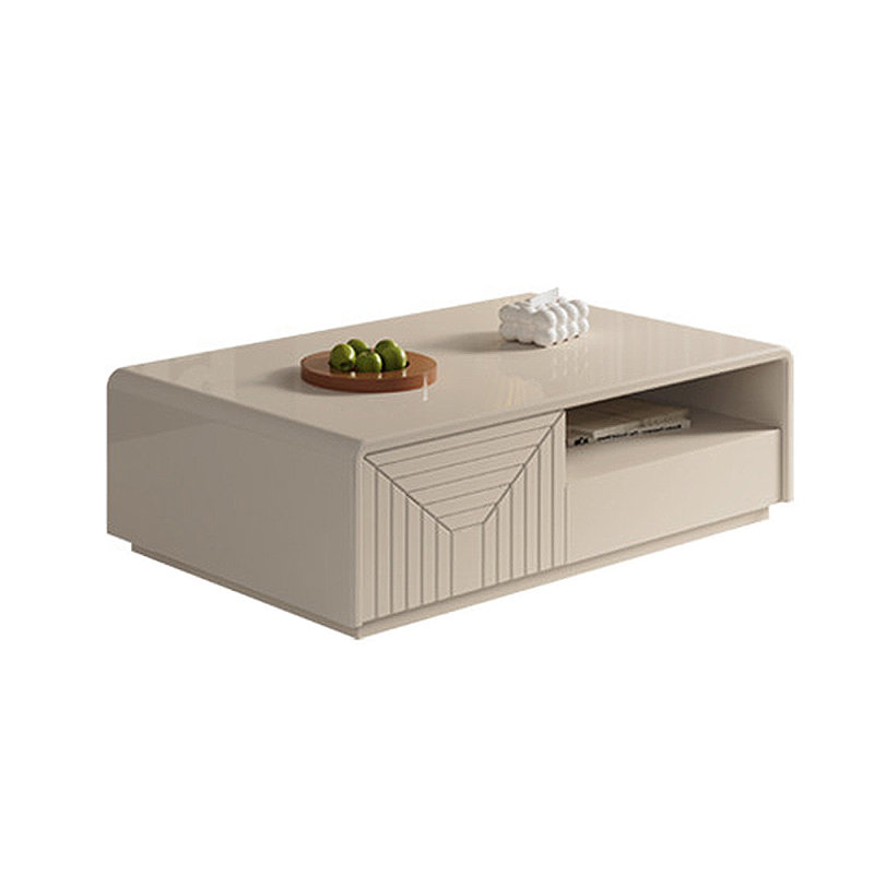 Creamy wind style wood simple coffee table