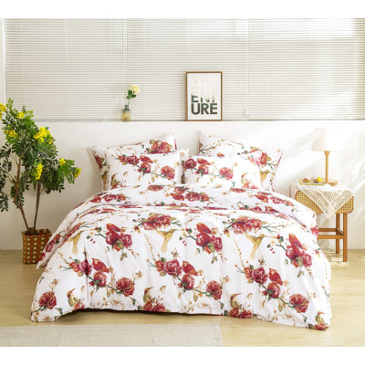 Polyester Percale Floral Duvet Cover