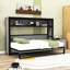Lit escamotable simple en métal avec tablettes intégrées-1663346815