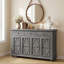 Buffet de style champêtre de 55 po de large avec comptoir en bois massif-847486391