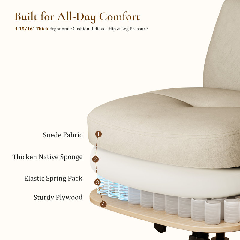 Ultra Soft Cushion Home Office Chair, Beige
