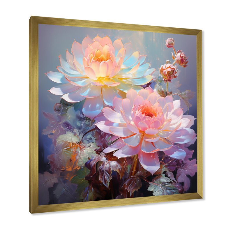 Délicats et succulents pastels tendres - Impression, H 30 po x l 30 po x P 1 po, Cadre doré simple