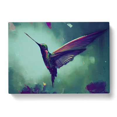 Hummingbird Art Painting Vol.5 Abstract - Wrapped Canvas