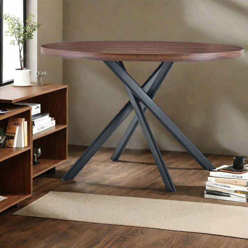 Tables de salle à manger (table seulement, sans chaises, avec plateau et pieds), table ronde moderne en MDF épais pour les petits repas à domicile