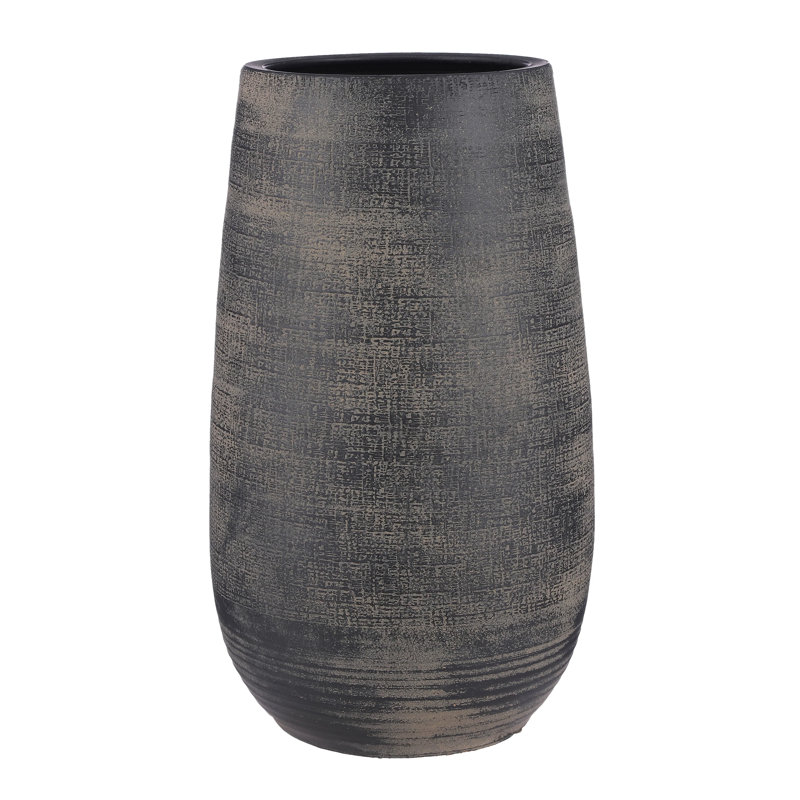 Rothmar Handmade Terracotta Table Vase, 50cm H  x 29cm W x 29cm D, Gray