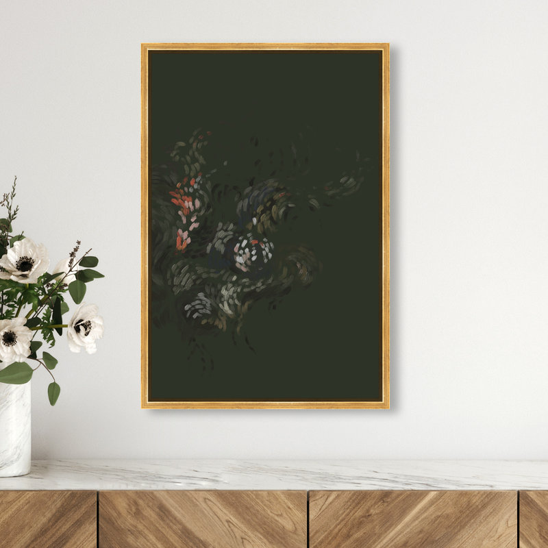 Dancing Petals II Print by Oliver Gal, 17"H x 25"W, Gold Floater Frame