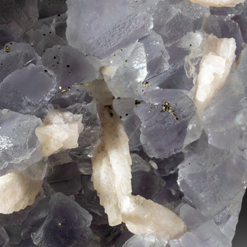 Blue Fluorite with Calcite Crystal from Hunan Province, China