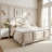 Sturdy Modern Farmhouse Bed Frame with Upholstered Headboard and Solid Platform