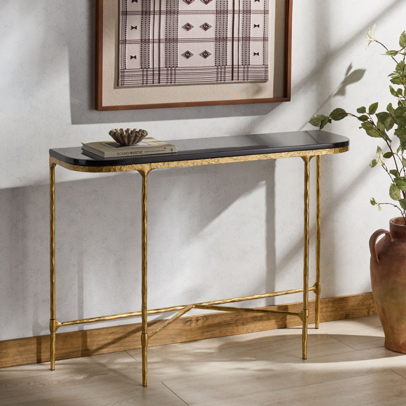 Janowsky Metal Console Table, Black