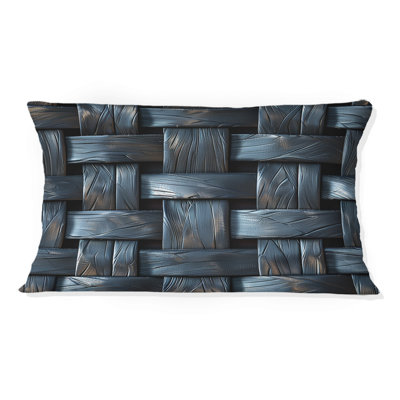 Coussin noir Midcentury Basketweave I - Midcentury