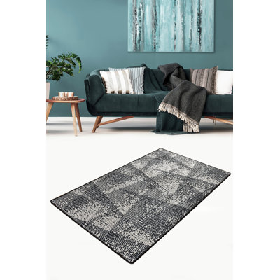 Premium Area Rug (5.2 x 7.5 ft), 100% Polyester, 0.2 in Pile Height | Antibacterial, Non-Slip Underside, Machine Washable | Elegant Design for Living Room & Bedroom Decor, Soft and Durable