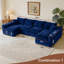 Canapé modulaire en U bleu - l 130,0 po x P 59,0 po x H 240,0 po - velours côtelé
