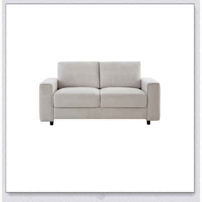 Modern Minimalist 2-Seater Corduroy Sofa, Beige, Comfortable And Stylish For Daily Home Use