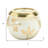 5" White Juniper Scented Two Wick Candle In Clear And Gold Glass Leaf Holder