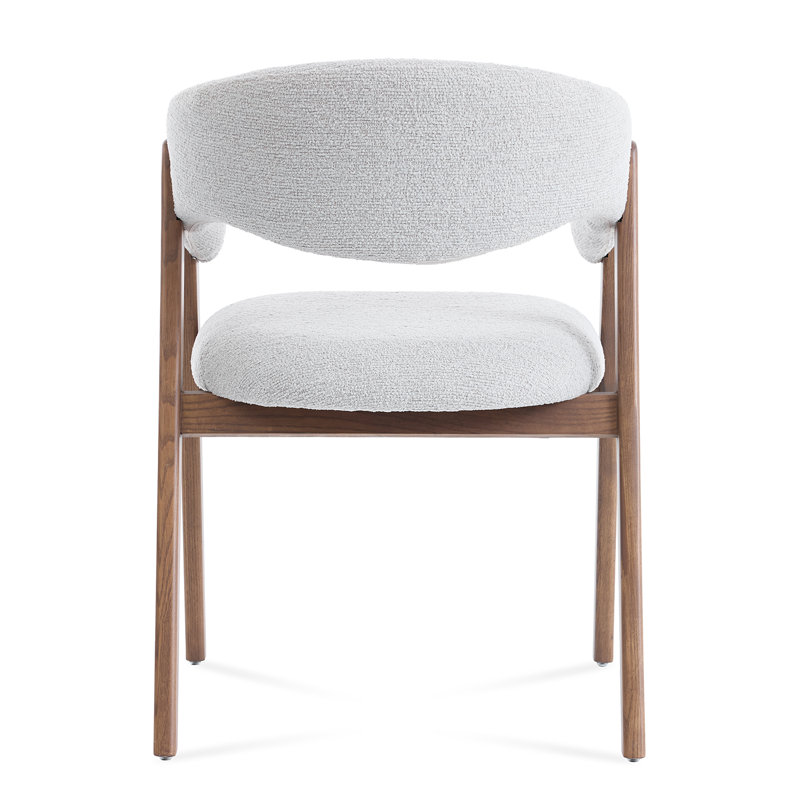 Riverton Walnut Effect Wooden Frame Dining Chair, Grey