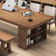 Bureau rectangulaire en bois massif brun noisette-888931677