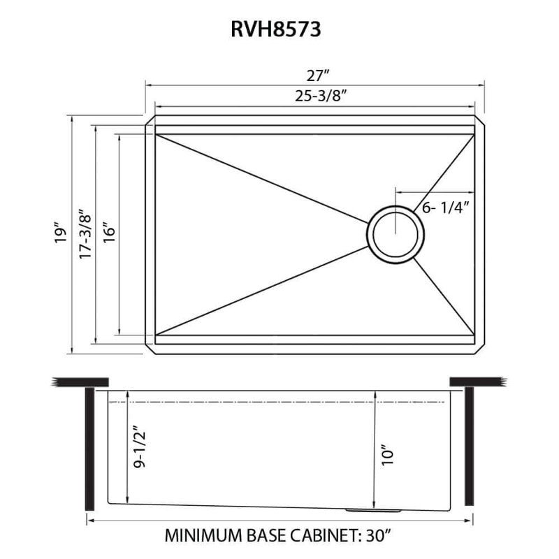 Ruvati 27-inch Workstation Slope Bottom Offset Drain Undermount 16 Gauge Kitchen Sink, Silver