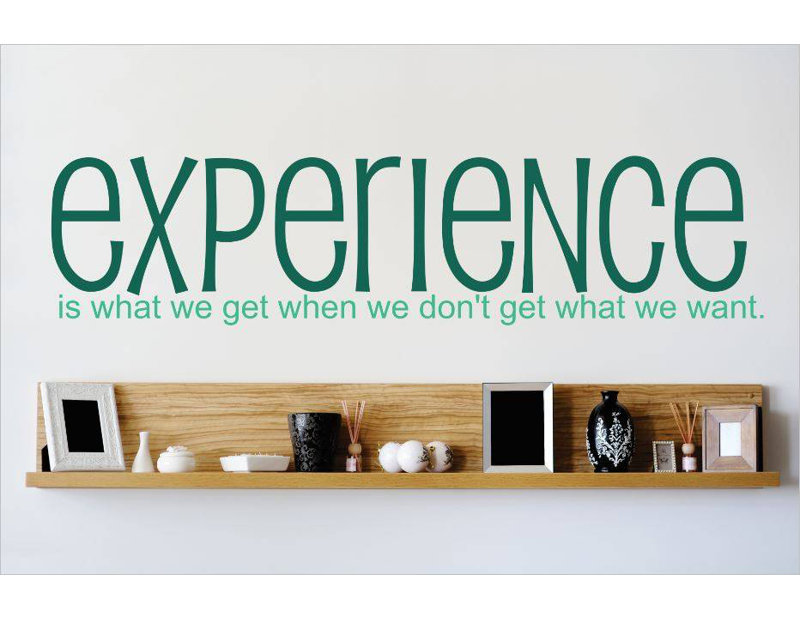 Adhésif décoratif "experience is what is out", H 6 po x l 30 po x P 0,16 po, Bleu sarcelle
