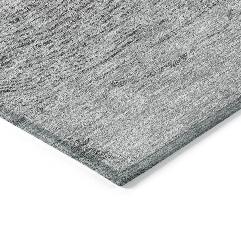 10' X 14' Gray Silver And Charcoal Abstract Washable Indoor Outdoor Area Rug, Rectangle 3' x 5'