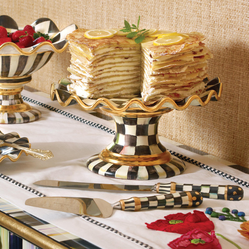 Courtly Check® Ceramic Fluted Cake Stand