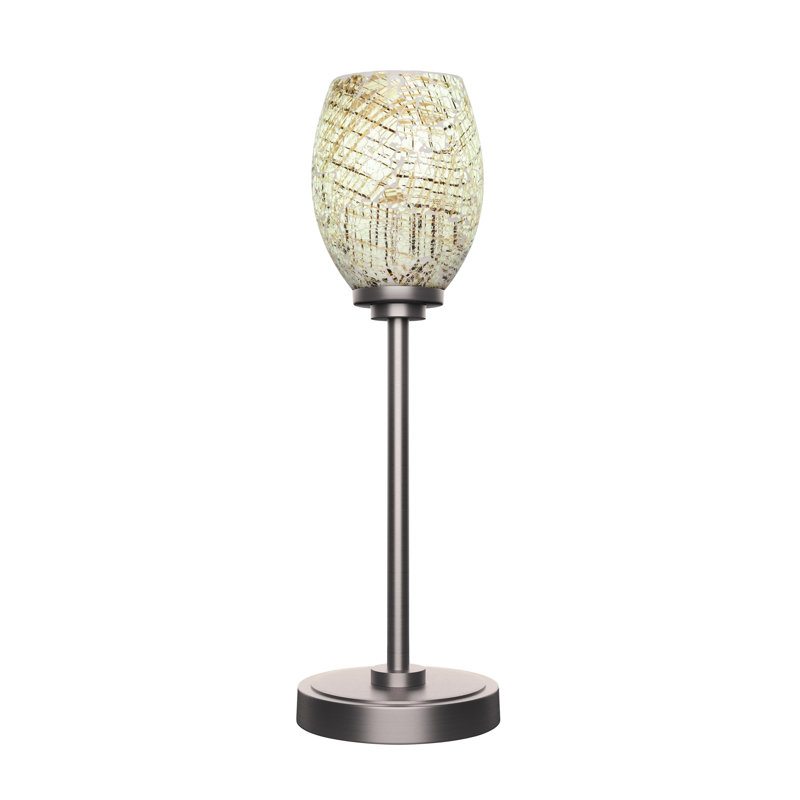 Lannah Accent Lamp Shown With 5" Natural Fusion Glass, Graphite