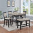 Farmhouse Style 1Pc Counter Height Bench Footrest Upholstered Seat Wooden Furniture-488359763-488359775