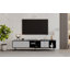 Meuble télé 80 po avec 2 portes, console média, centre de divertissement avec grande armoire de rangement,