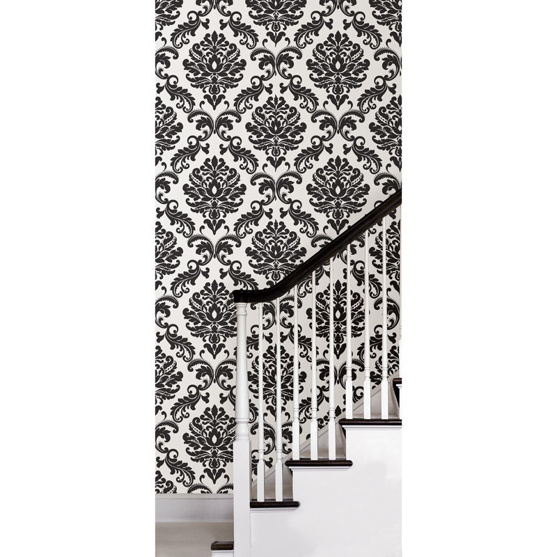 Rouleau de papier peint adhésif L 18 pi x l 20,5 po Carlin, Noir