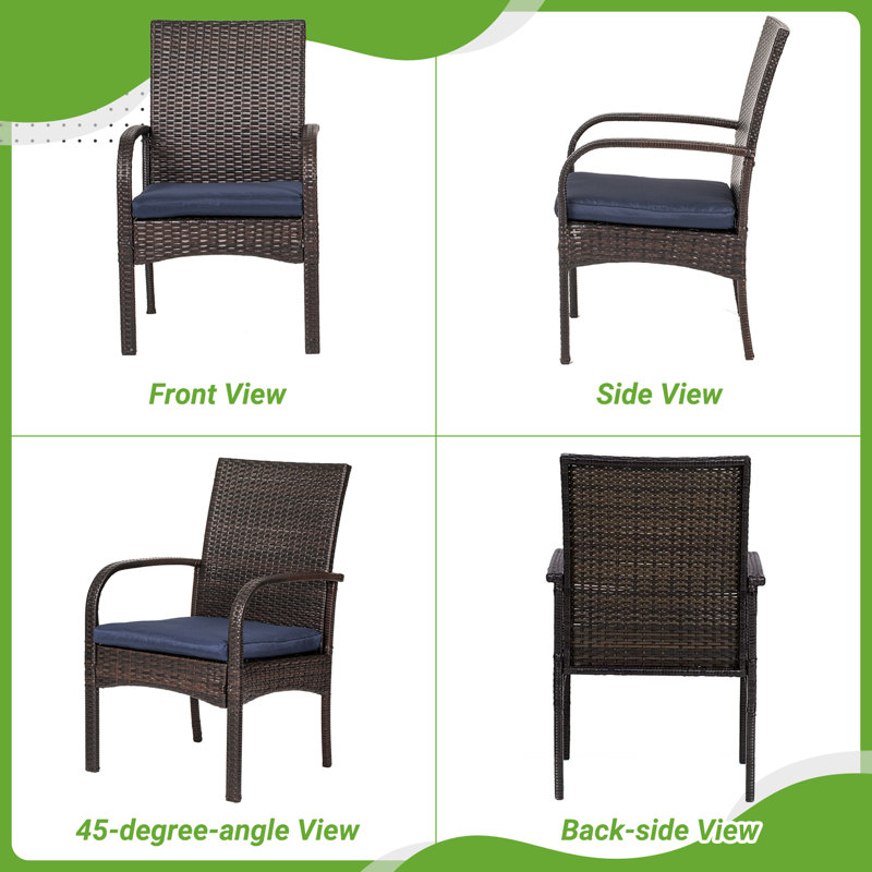 Latitude Run® Levelle Patio Dining Armchair with Cushion & Reviews ...