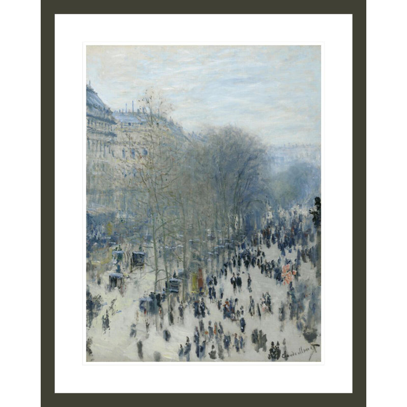«Boulevard des Capucines» par Claude Monet, impression giclée encadrée, H 29,38 po x l 23,5 po