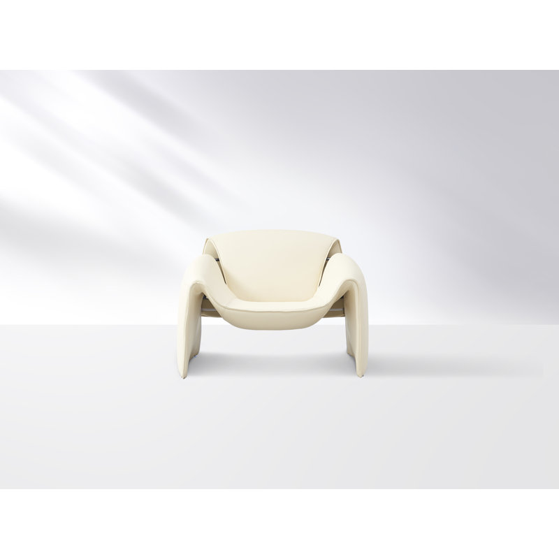 Faux Leather Club Chair, Beige Faux Leather