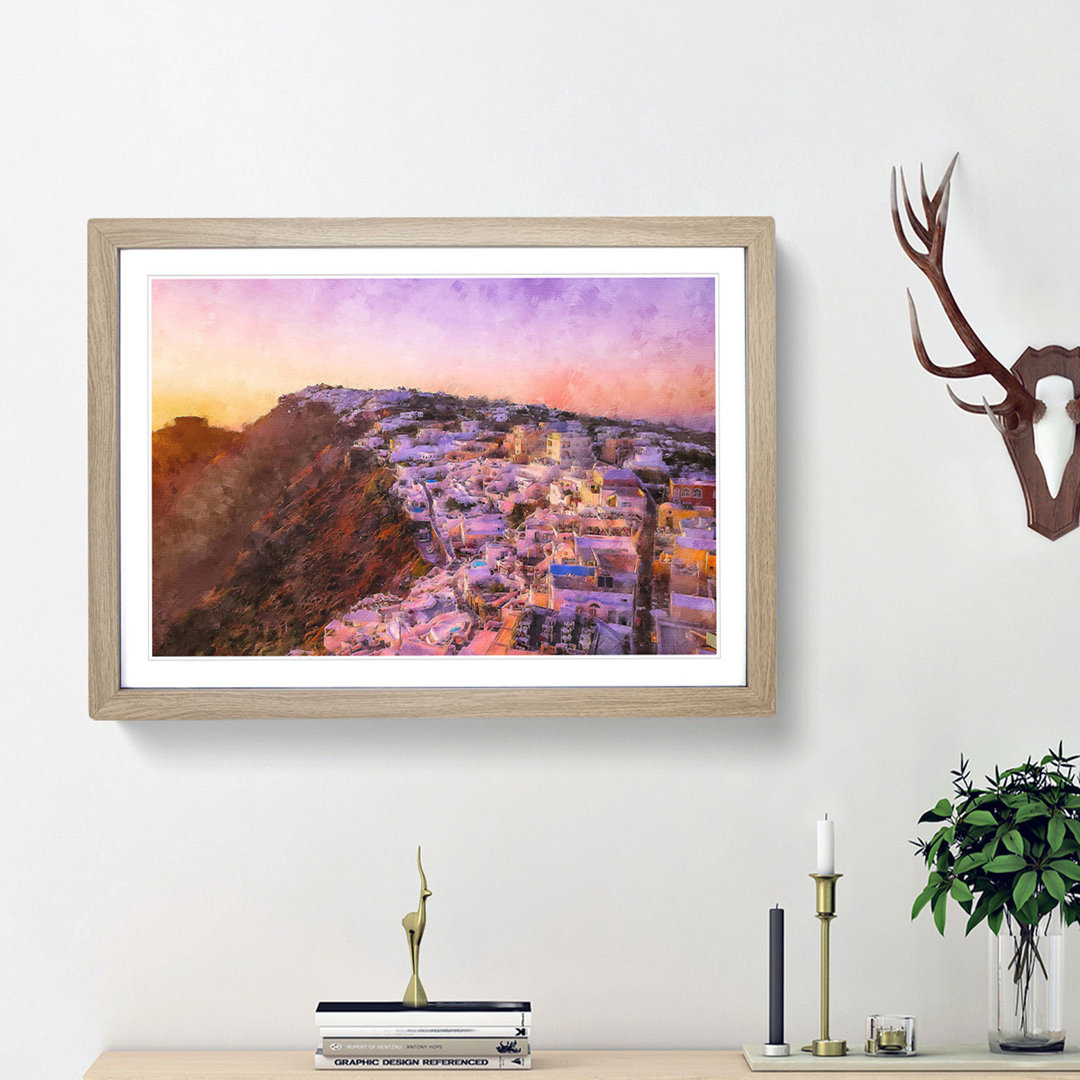 View of Santorini in Greece - Picture Frame Painting Print