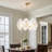 Golden French-style Round Minimalist Three-tier Glass Chandelier - Adjustable Length E14 Base