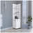 Malibu Freestanding Linen Cabinet, 2-Doors, Open Shelves -White-1026051415