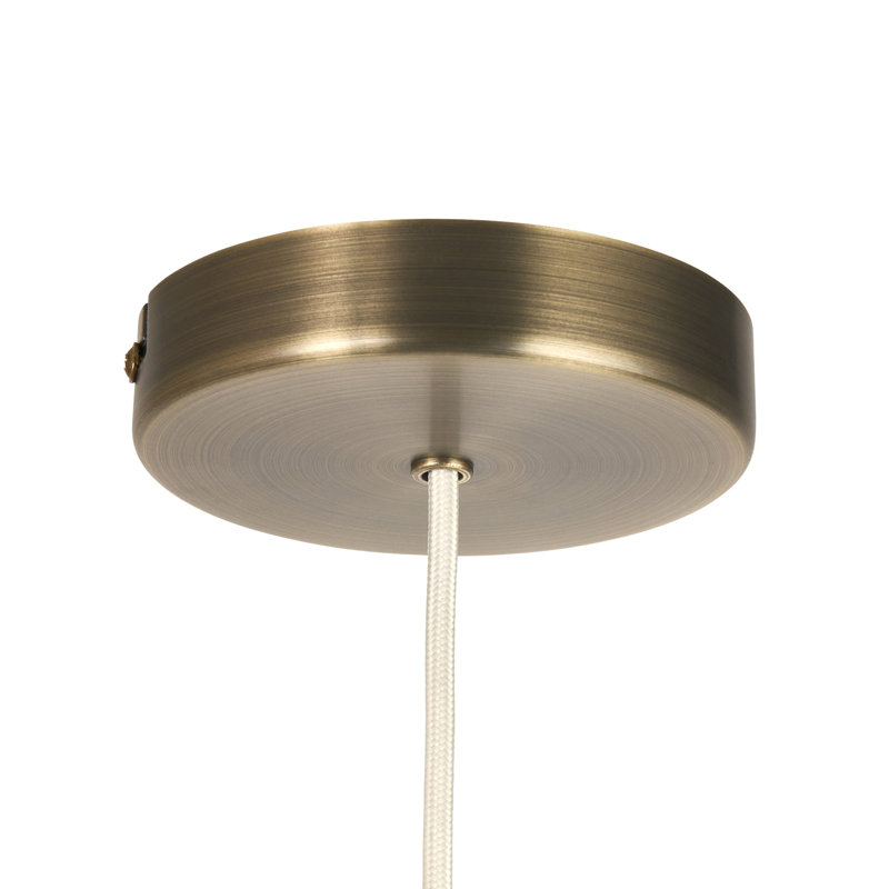1 - Light Pendant, Alabaster, Matt Antique Brass Plate