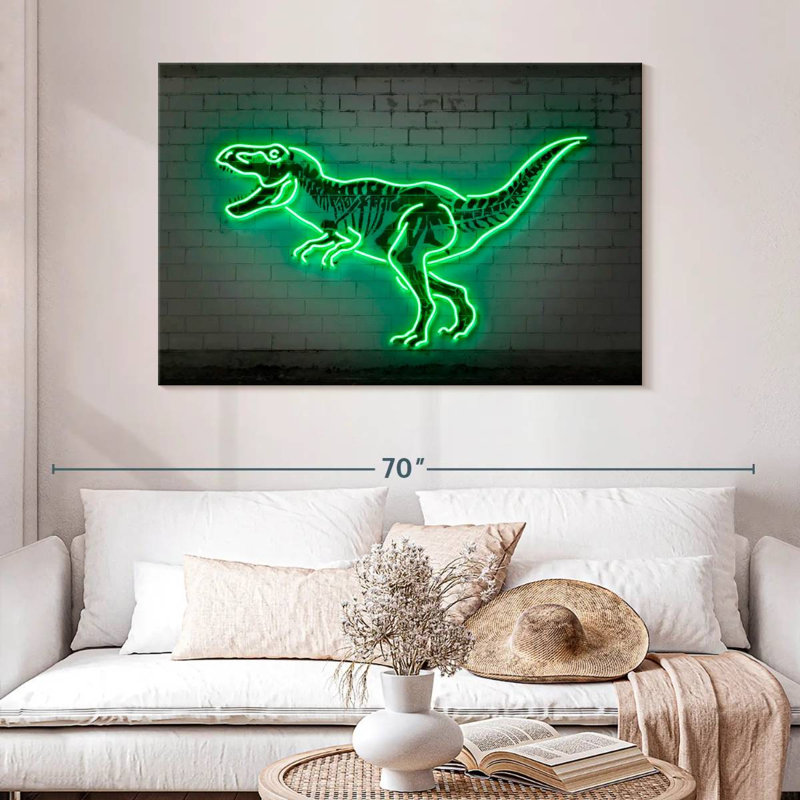 Neon T Rex, 32" H x 48" W