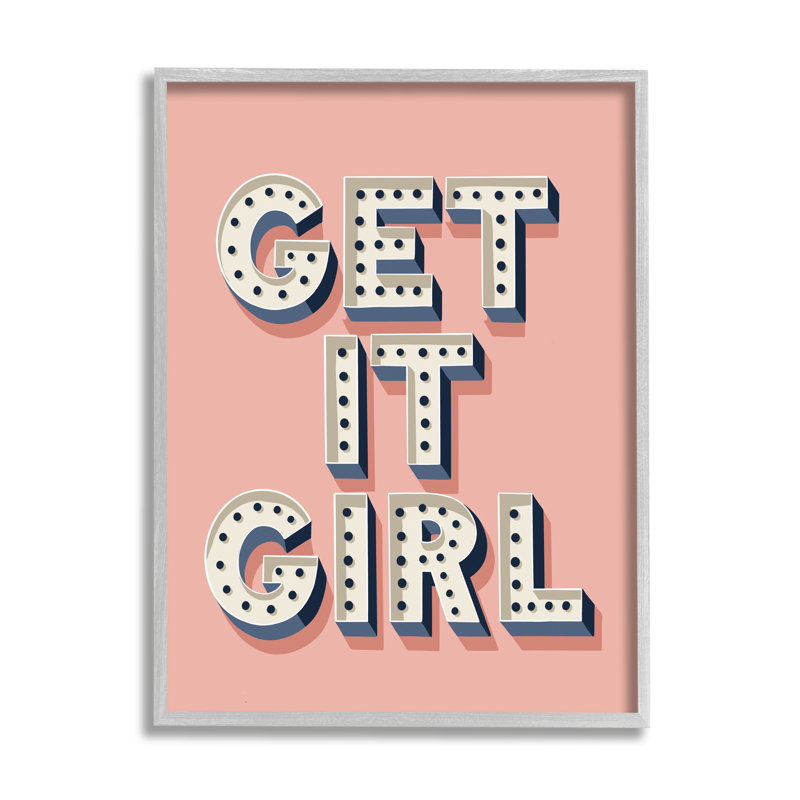 «Get It Girl», impression sur toile, H 14 po x l 11 po, Estampe numérique Farmhouse