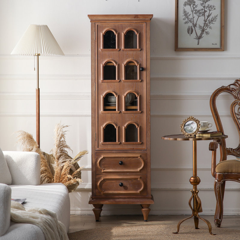 Vitrines en bois massif noisette + verre