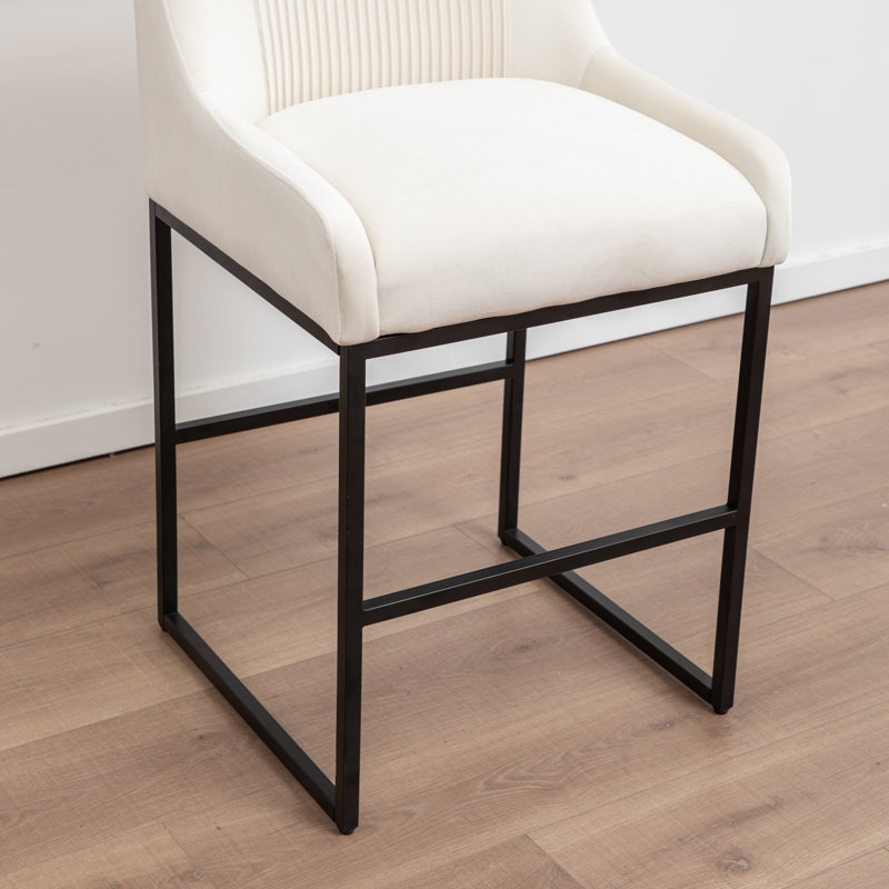 Tabouret de comptoir rembourré Maghull, Beige