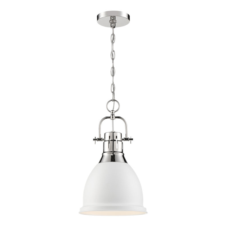 Clairview 1 - Light Single Pendant, Polished Nickel/White