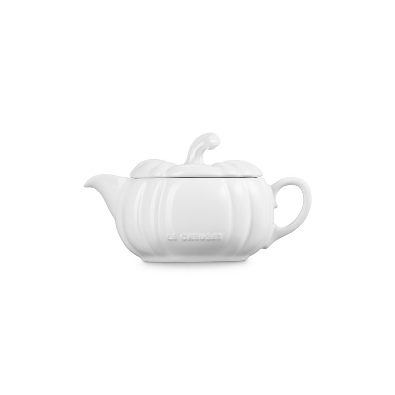 Le Creuset Stoneware Pumpkin Gravy Boat With Lid, 14 Oz. - Olive, White