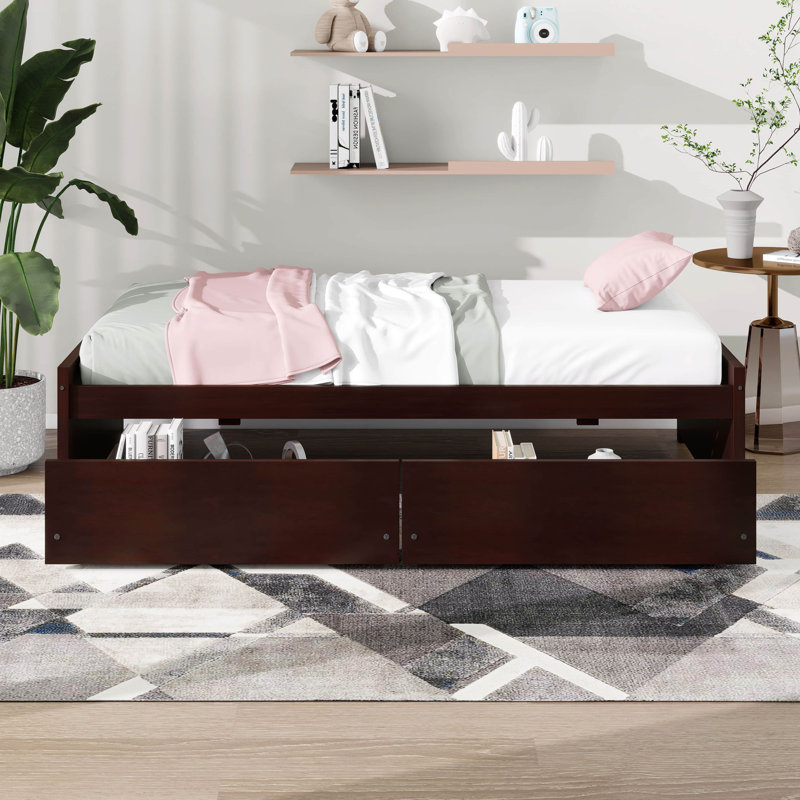 Lit simple avec rangement, lit de jour en bois avec tiroirs de rangement, lit capitaine fonctionnel pour les petites pièces
