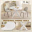 Table de salle à manger ronde pour 4 tables de cuisine avec pieds en acier, chêne blanc-300397456-300397459-300397462