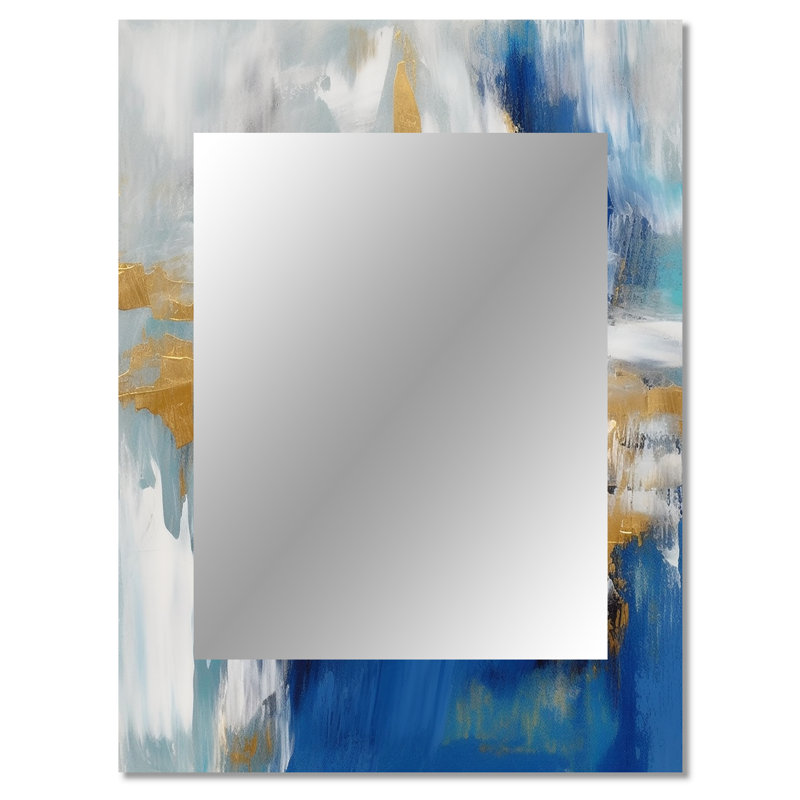 Radiant Muse Émergence IV - peinture murale abstraite, miroir doré, impression sur métal, 40 po x 30 po