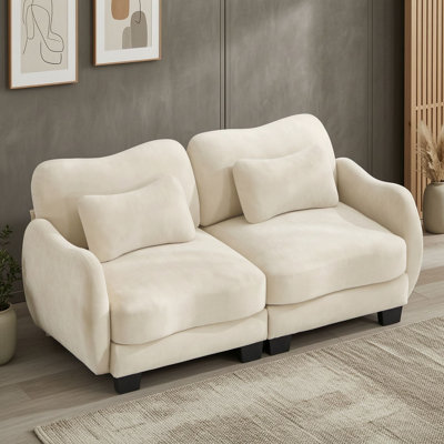 Curved Chenille 2-Seater Loveseat