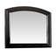 Miroir mural Glan de 42 po, cadre en bois moulé, plateau courbé, brun foncé-70215770