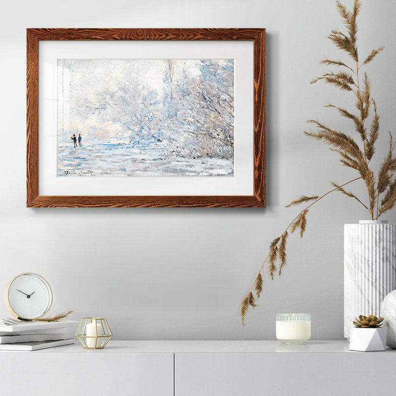 Le givre à Giverny, 1885 - reproduction d'un seul cadre, Érable, H 14 po x l 20 po x P 1,5 po