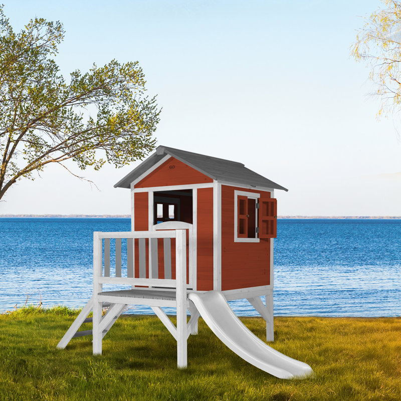 AXI 261cm W x 167cm D Outdoor Hemlock Wood Luxury Playhouse, Red