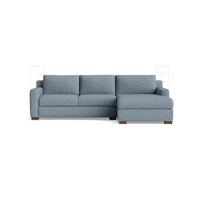 Catalina Chaise Sectional, Performance Weave - Carrot, Right Hand Facing