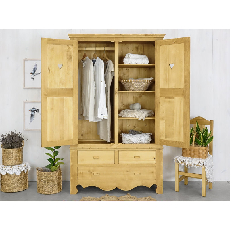 Dambrosio 2 Door Solid Wood Wardrobe